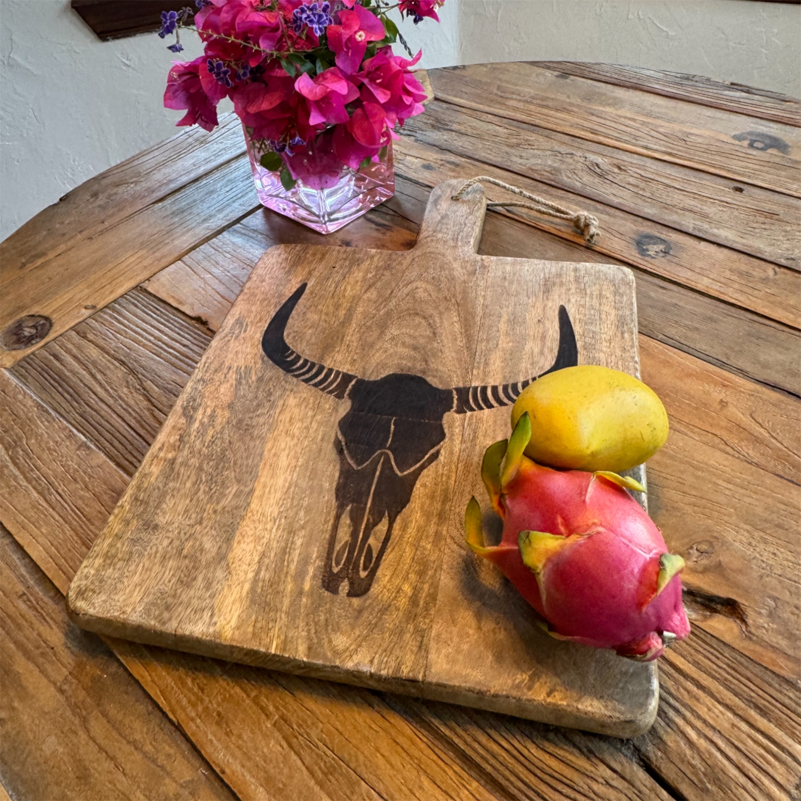 Branding Iron Small Skull Chopping Board - Natural